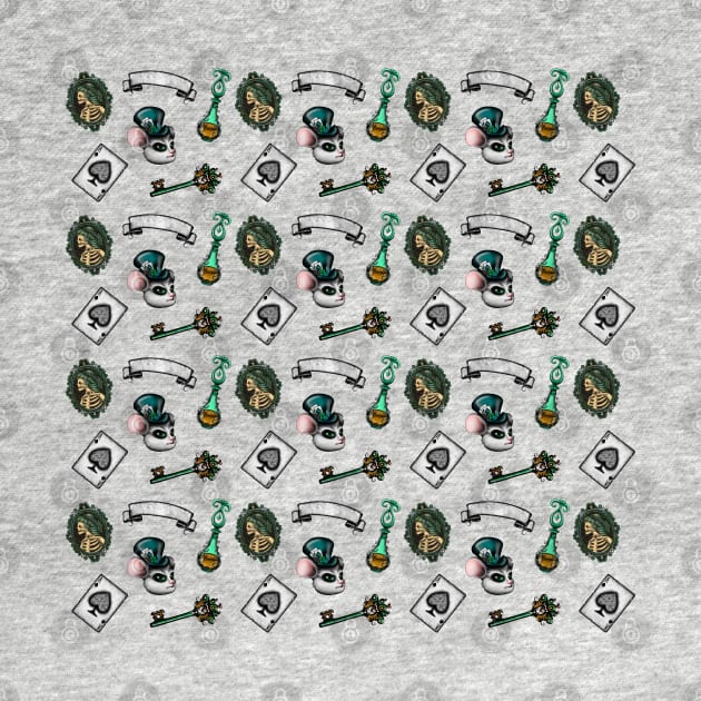 Mad Hatter Green Pattern by DeneboArt